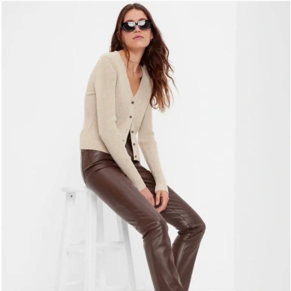 Gap High Rise Vintage Faux‑Leather Pant Size 27